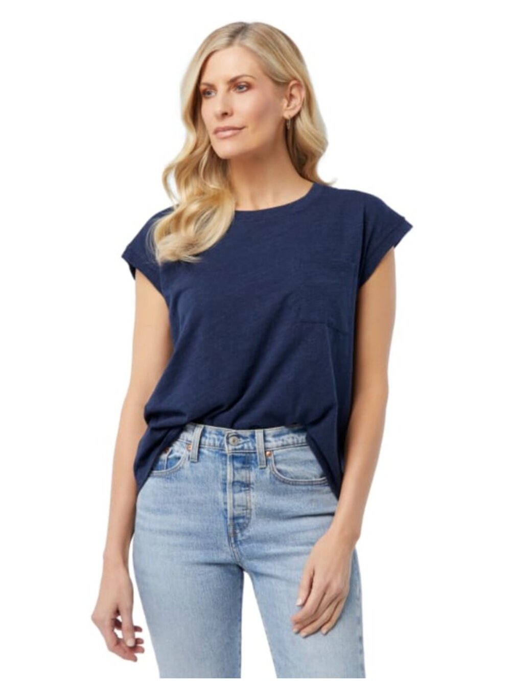 78 & Sunny Merritt Island Pocket Tee | Size Medium | Navy Blue